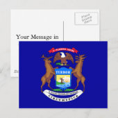 De Vlag van Michigan Briefkaart (Voorkant / Achterkant)