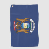 De vlag van Michigan, Verenigde Staten van Amerika Golfhanddoek (Voorkant)