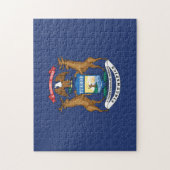 De vlag van Michigan, Verenigde Staten van Amerika Legpuzzel (Verticaal)