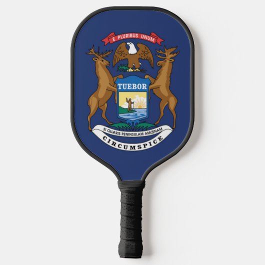 De vlag van Michigan, Verenigde Staten van Amerika Pickleball Paddle (Achterkant)