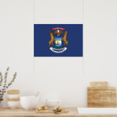 De vlag van Michigan, Verenigde Staten van Amerika Poster (Keuken)