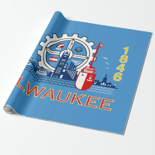 De vlag van Milwaukee (Wisconsin) Cadeaupapier