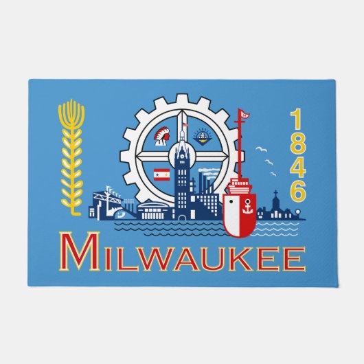 De vlag van Milwaukee (Wisconsin) Deurmat (Voorkant)