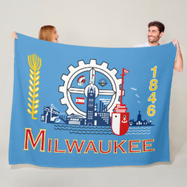 De vlag van Milwaukee (Wisconsin) Fleece Deken