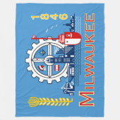 De vlag van Milwaukee (Wisconsin) Fleece Deken (Voorkant)