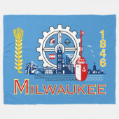De vlag van Milwaukee (Wisconsin) Fleece Deken (Voorkant (Horizontaal))