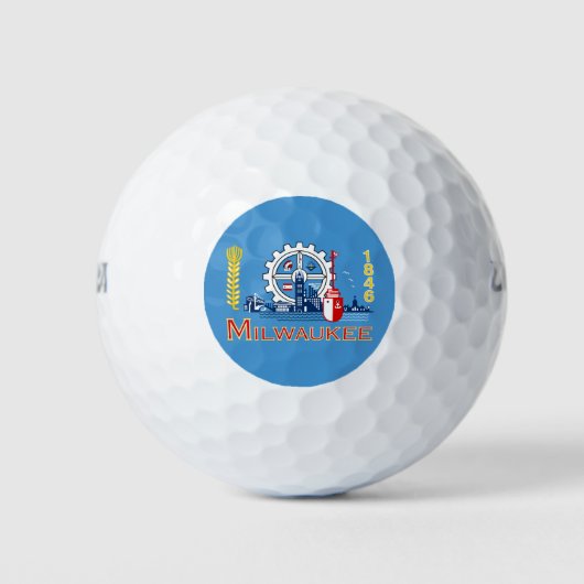 De vlag van Milwaukee (Wisconsin) Golfballen (Voorkant)