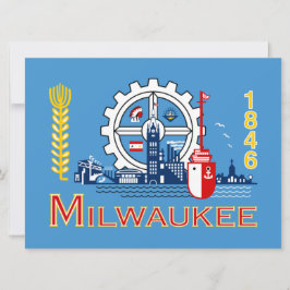 De vlag van Milwaukee (Wisconsin) Kaart