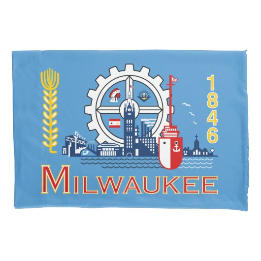 De vlag van Milwaukee (Wisconsin) Kussensloop (Voorkant-Links)