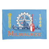De vlag van Milwaukee (Wisconsin) Kussensloop (Voorkant-Rechts)