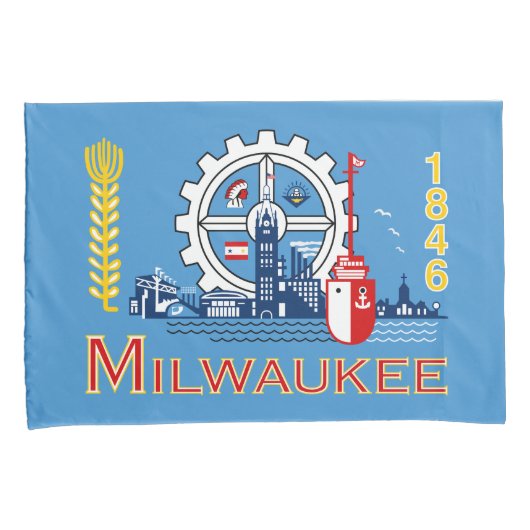 De vlag van Milwaukee (Wisconsin) Kussensloop (Voorkant-Rechts)
