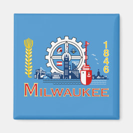 De vlag van Milwaukee (Wisconsin) Magneet