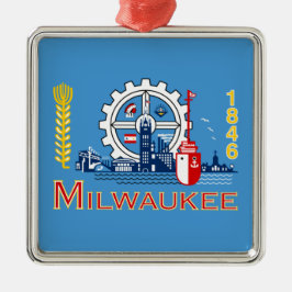 De vlag van Milwaukee (Wisconsin) Metalen Ornament
