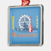 De vlag van Milwaukee (Wisconsin) Metalen Ornament (Links)