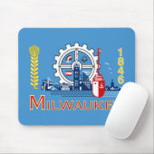 De vlag van Milwaukee (Wisconsin) Muismat (Met muis)