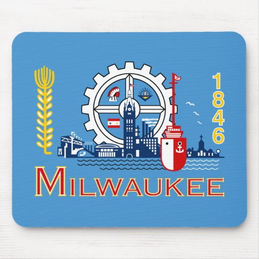 De vlag van Milwaukee (Wisconsin) Muismat (Voorkant)