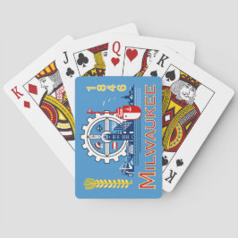 De vlag van Milwaukee (Wisconsin) Pokerkaarten