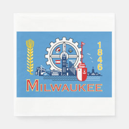De vlag van Milwaukee (Wisconsin) Servet