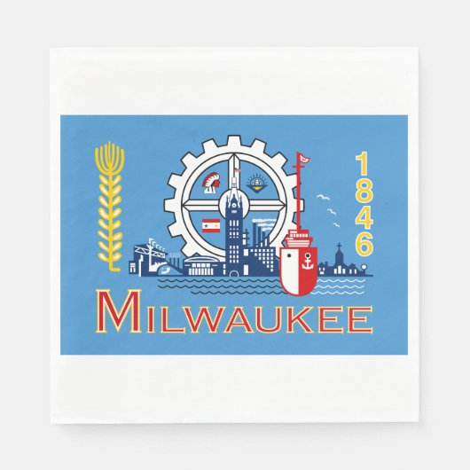 De vlag van Milwaukee (Wisconsin) Servet (Voorkant)