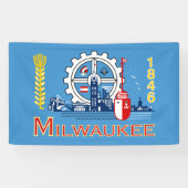 De vlag van Milwaukee (Wisconsin) Spandoek (Horizontaal)