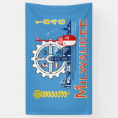 De vlag van Milwaukee (Wisconsin) Spandoek (Verticaal)