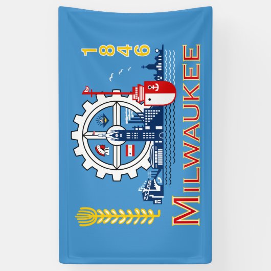 De vlag van Milwaukee (Wisconsin) Spandoek (Verticaal)