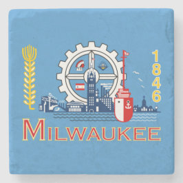 De vlag van Milwaukee (Wisconsin) Stenen Onderzetter