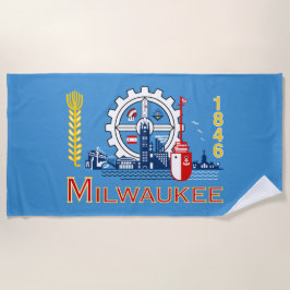 De vlag van Milwaukee (Wisconsin) Strandlaken
