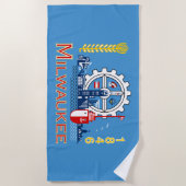 De vlag van Milwaukee (Wisconsin) Strandlaken (Voorkant)