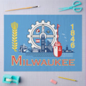 De vlag van Milwaukee (Wisconsin) Tissuepapier (Craft)