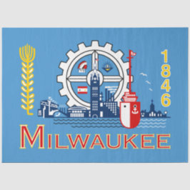 De vlag van Milwaukee (Wisconsin) Tissuepapier