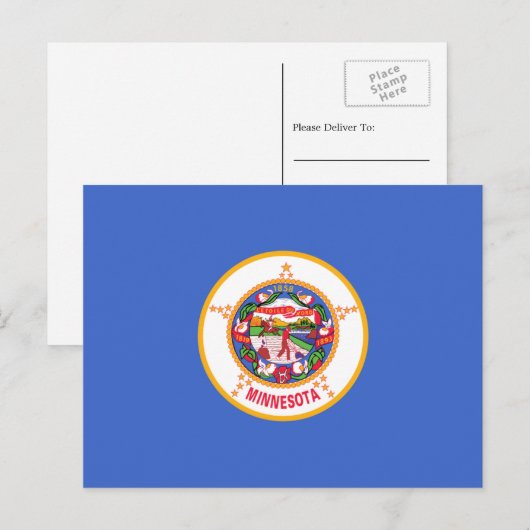De vlag van Minnesota, Minnesota Briefkaart (Voorkant / Achterkant)
