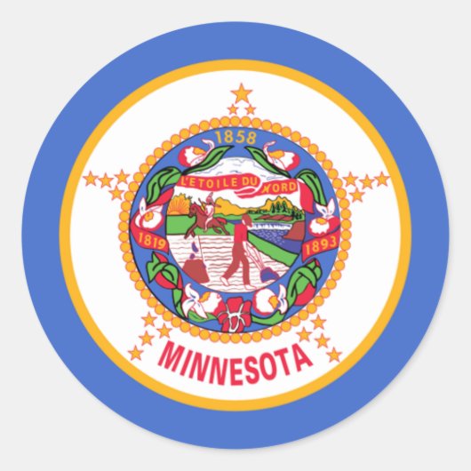 De vlag van Minnesota, Minnesota Ronde Sticker (Voorkant)
