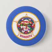De vlag van Minnesota Ronde Button 7,6 Cm (Voorkant)