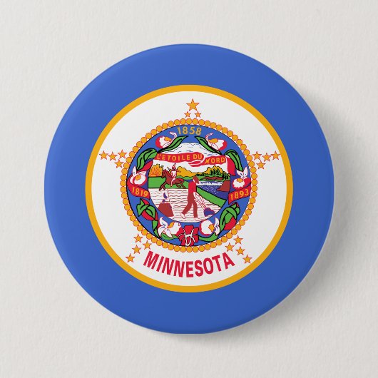 De vlag van Minnesota Ronde Button 7,6 Cm (Voorkant)