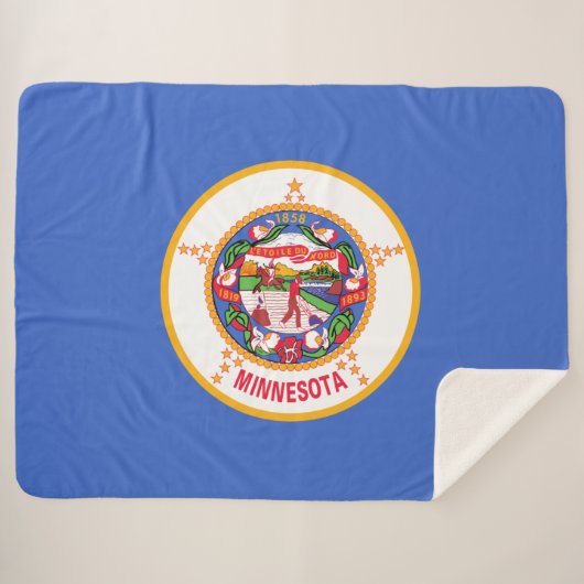 De vlag van Minnesota Sherpa Deken (Voorkant (horizontaal))