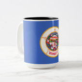 De vlag van Minnesota Tweekleurige Koffiemok (Voorkant links)