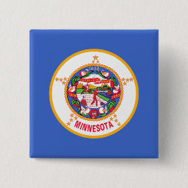 De vlag van Minnesota Vierkante Button 5,1 Cm