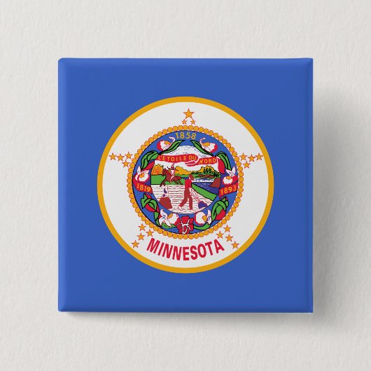 De vlag van Minnesota Vierkante Button 5,1 Cm (Voorkant)