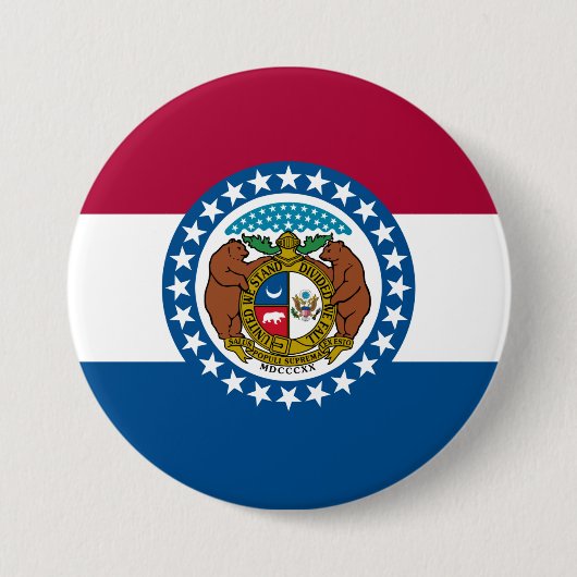 De vlag van Missouri Ronde Button 7,6 Cm (Voorkant)