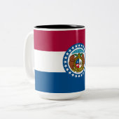 De vlag van Missouri Tweekleurige Koffiemok (Voorkant links)