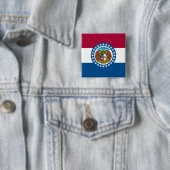 De vlag van Missouri Vierkante Button 5,1 Cm (In situ)