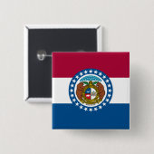De vlag van Missouri Vierkante Button 5,1 Cm (Voorkant /achterkant)