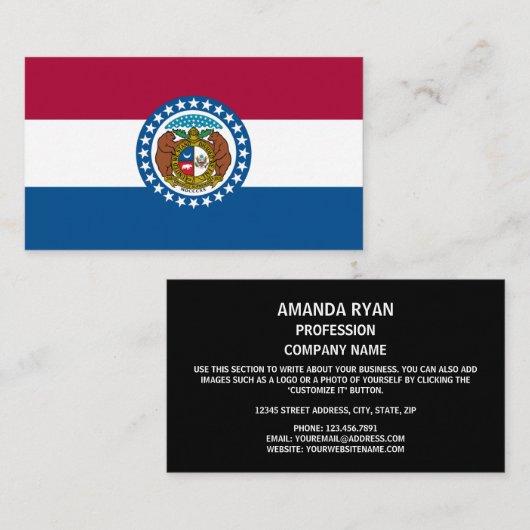 De vlag van Missouri Visitekaartje (Voorkant / Achterkant)