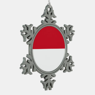 De Vlag van Monaco Tin Sneeuwvlok Ornament