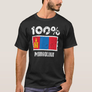 De vlag van Mongolië steunt 100 Mongoolse batterij T-shirt