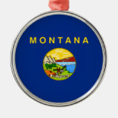 De vlag van Montana (MT, VS) Metalen Ornament (Voorkant)