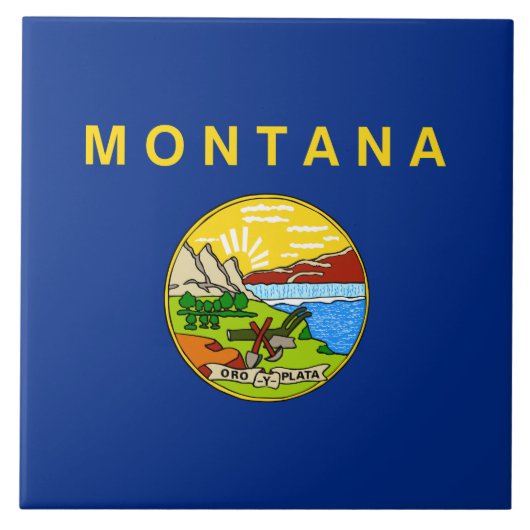 De vlag van Montana Tegeltje (Voorkant)