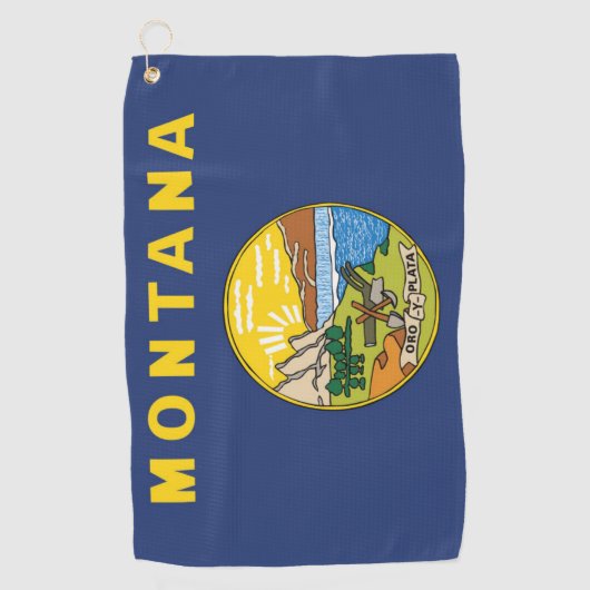 De vlag van Montana, Verenigde Staten van Amerika Golfhanddoek (Voorkant)