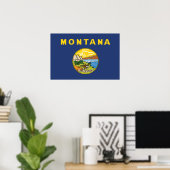 De vlag van Montana, Verenigde Staten van Amerika Poster (Thuiskantoor)
